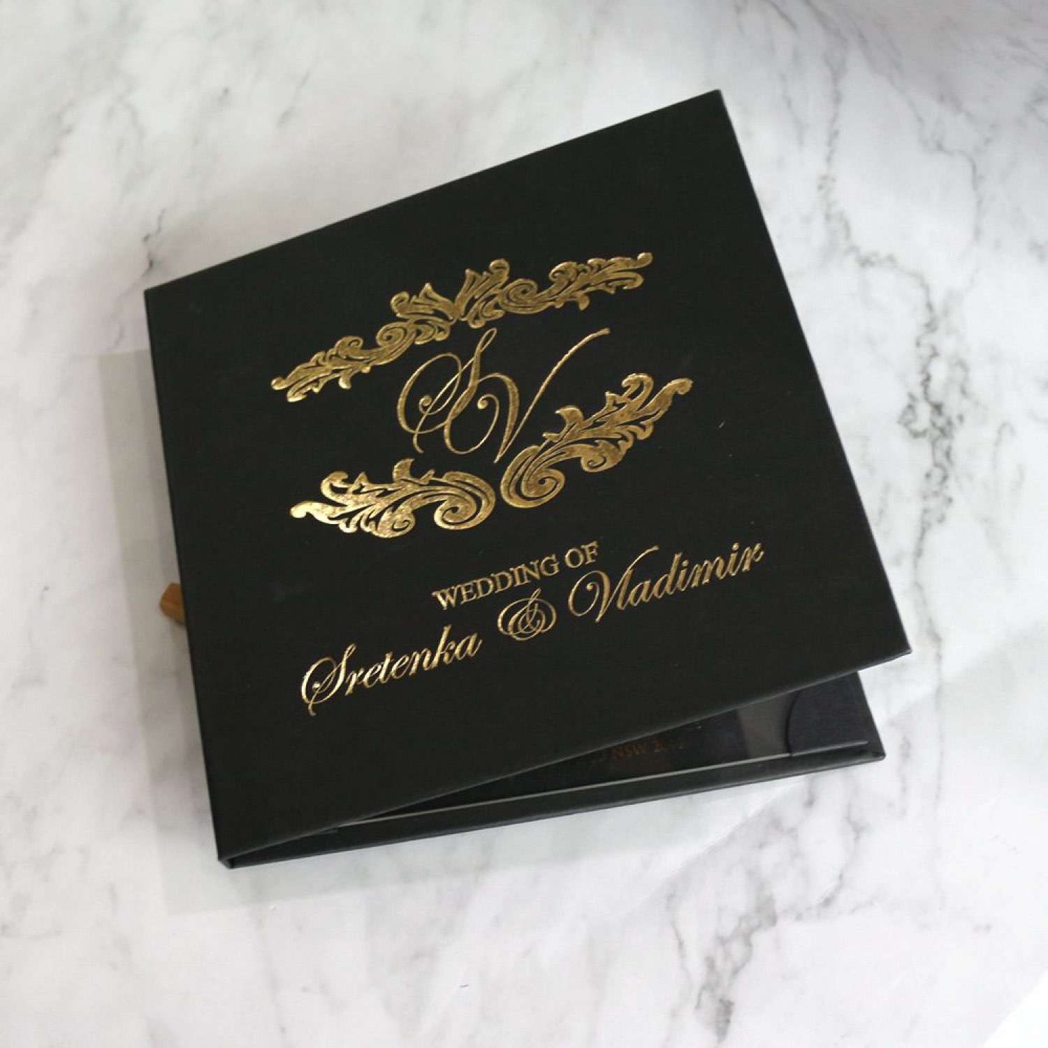 Transparent  Acrylic Invitation Card With Hard Cover Black Invitation Card